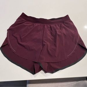 Lululemon maroon running shorts
